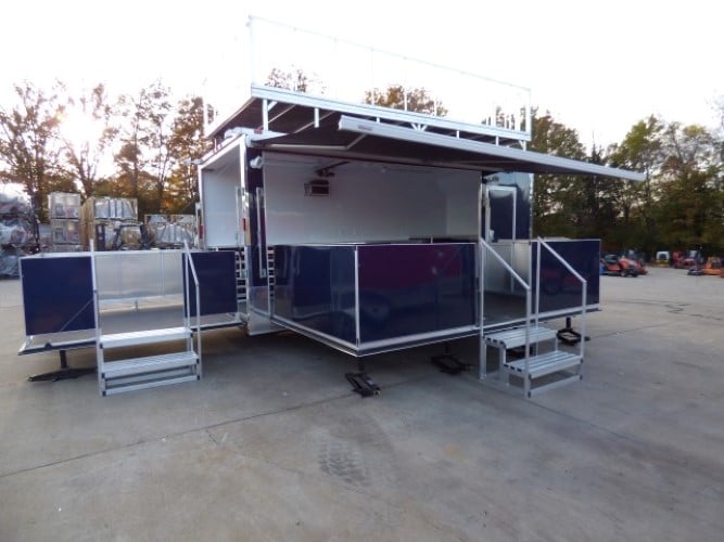 8.5' x 19' Concession Trailer Indigo Blue Marketing Stage Trailer