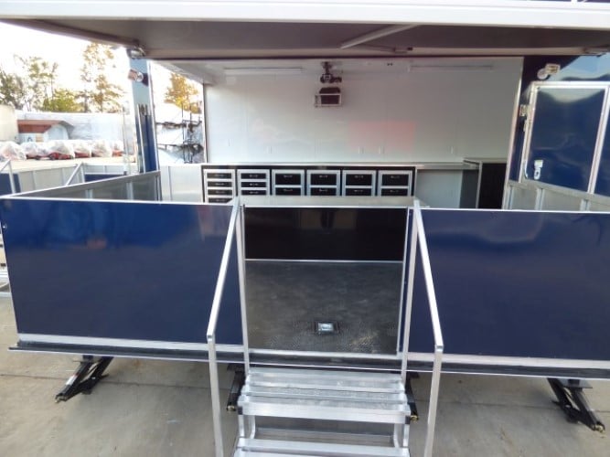 8.5' x 19' Concession Trailer Indigo Blue Marketing Stage Trailer