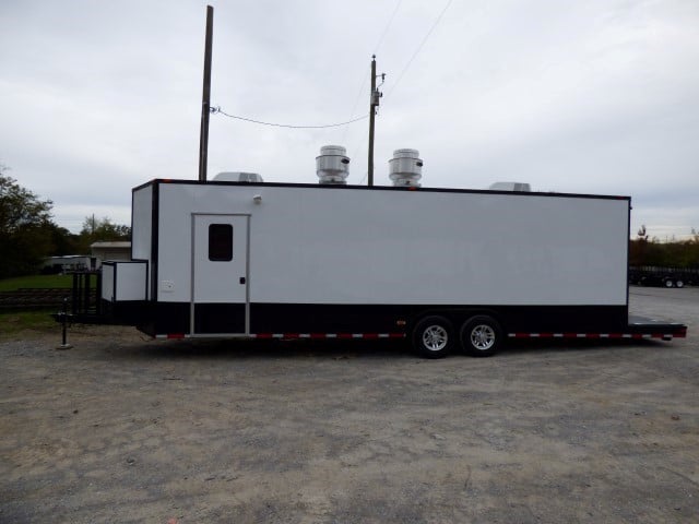 8.5' x 28' White Catering Event Trailer Concession Food Trailer