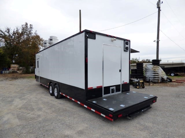 8.5' x 28' White Catering Event Trailer Concession Food Trailer