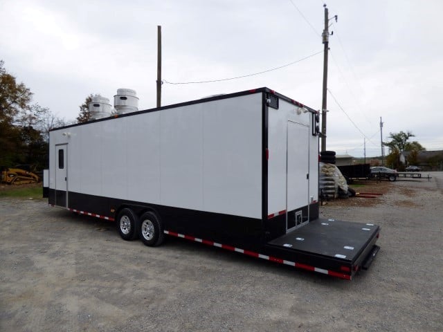 8.5' x 28' White Catering Event Trailer Concession Food Trailer