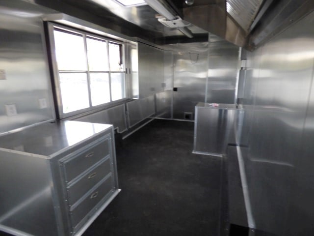 8.5' x 28' White Catering Event Trailer Concession Food Trailer