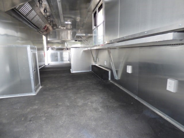 8.5' x 28' White Catering Event Trailer Concession Food Trailer