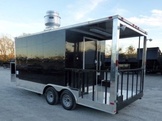 8.5' x 18' Concession Trailer Black Catering Event