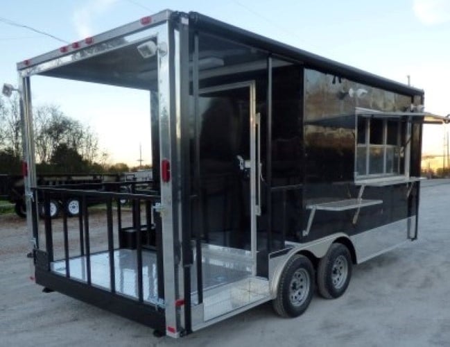 8.5' x 18' Concession Trailer Black Catering Event