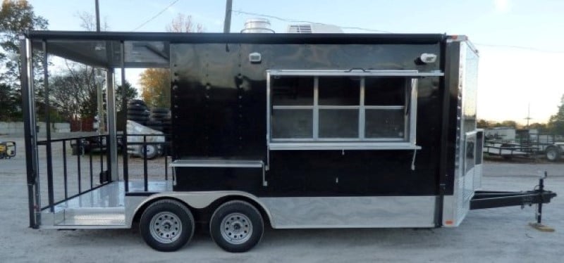 8.5' x 18' Concession Trailer Black Catering Event