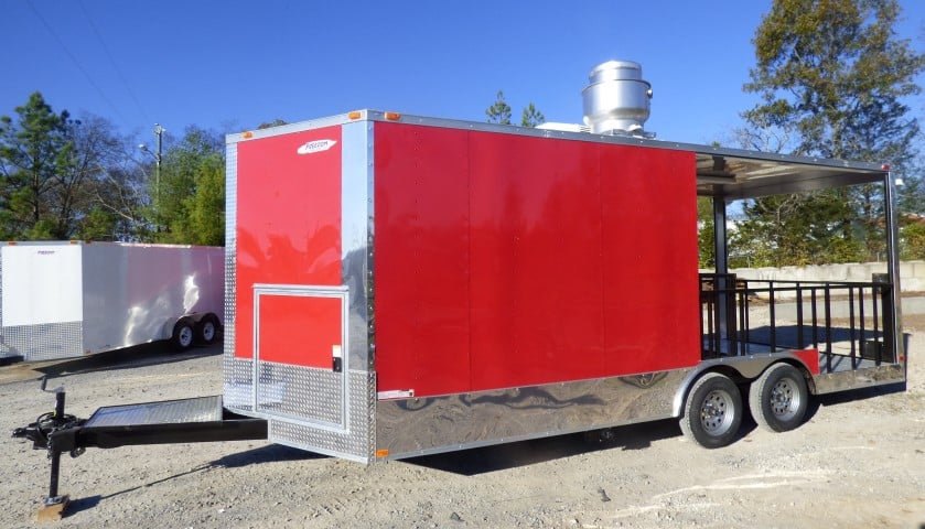 8.5' X 20' Red BBQ Event Catering Concession Food Trailer