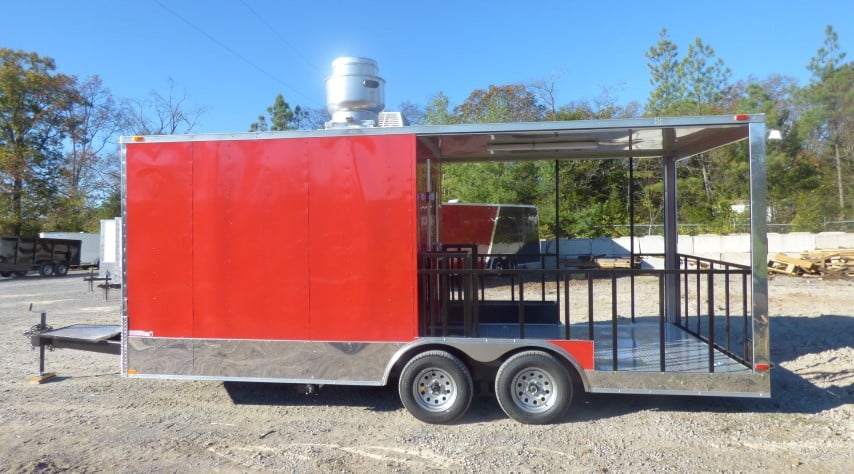 8.5' X 20' Red BBQ Event Catering Concession Food Trailer