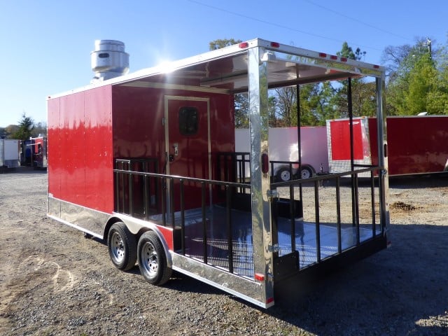 8.5' X 20' Red BBQ Event Catering Concession Food Trailer