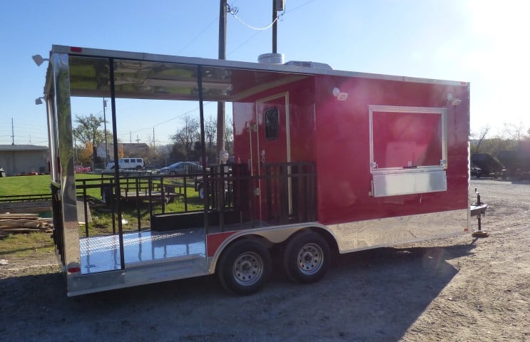 8.5' X 20' Red BBQ Event Catering Concession Food Trailer