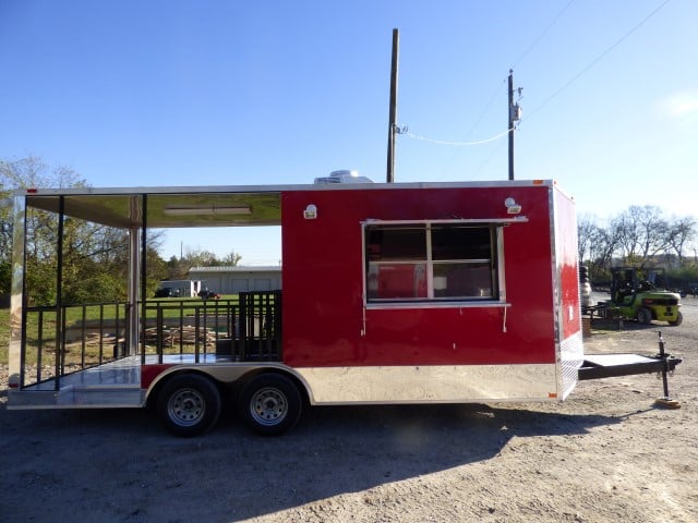 8.5' X 20' Red BBQ Event Catering Concession Food Trailer