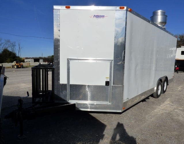 8.5' x 18' Concession Trailer White Catering Event