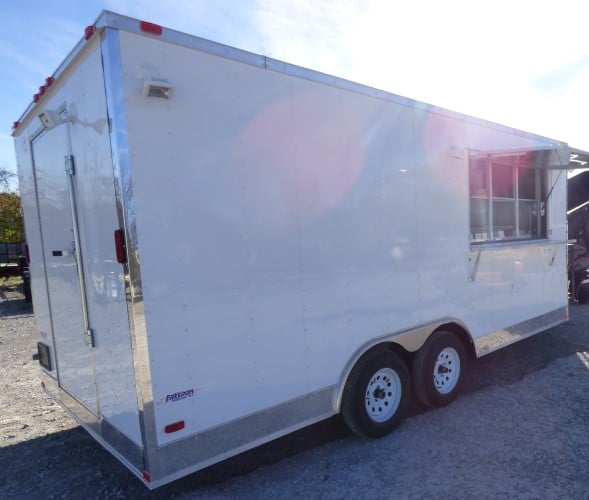 8.5' x 18' Concession Trailer White Catering Event