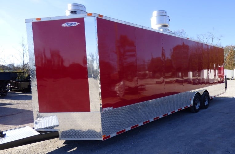 8.5' x 28' Concession Food Trailer Red Catering Event