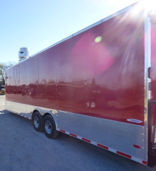 8.5' x 28' Concession Food Trailer Red Catering Event