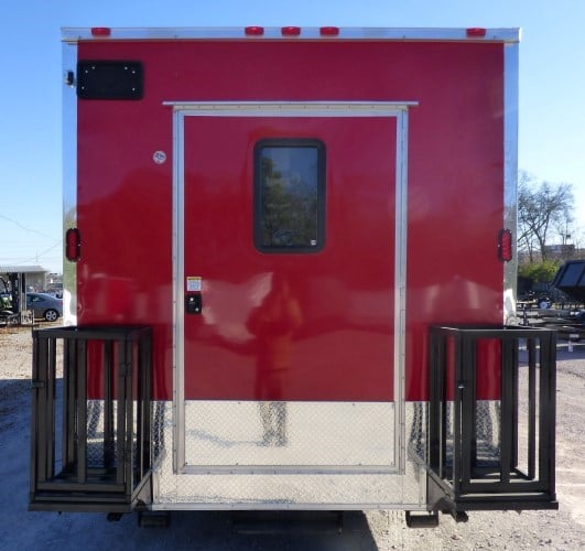 8.5' x 28' Concession Food Trailer Red Catering Event