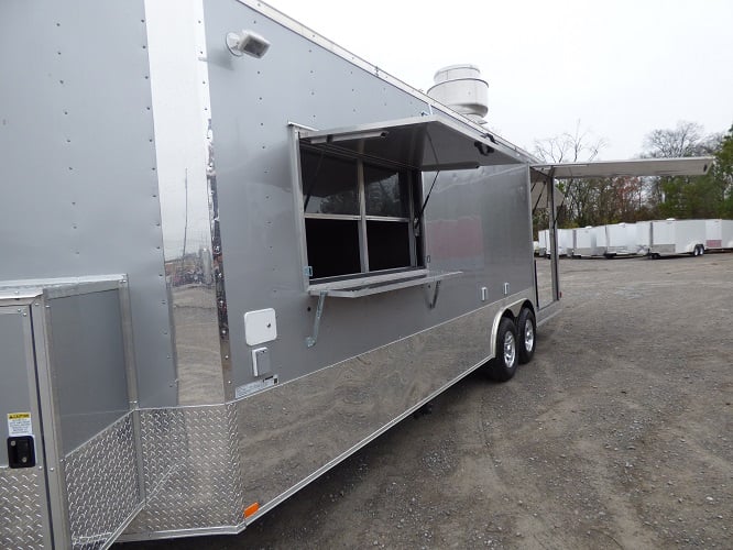 8.5' x 24' Concession Food Trailer Silver Frost Catering Event