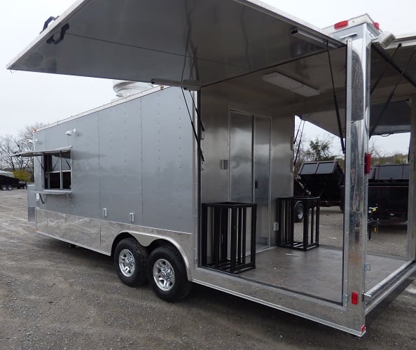 8.5' x 24' Concession Food Trailer Silver Frost Catering Event