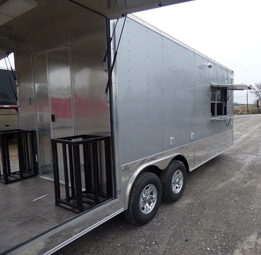 8.5' x 24' Concession Food Trailer Silver Frost Catering Event