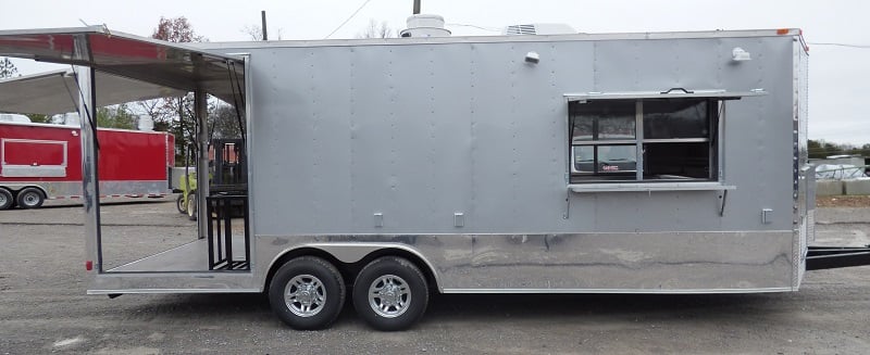 8.5' x 24' Concession Food Trailer Silver Frost Catering Event