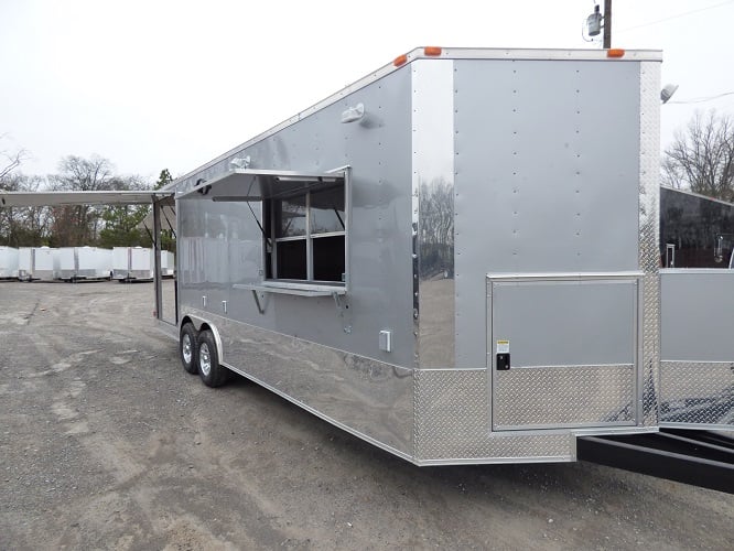 8.5' x 24' Concession Food Trailer Silver Frost Catering Event