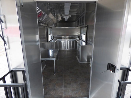 8.5' x 24' Silver Frost Catering Event Concession Food Trailer