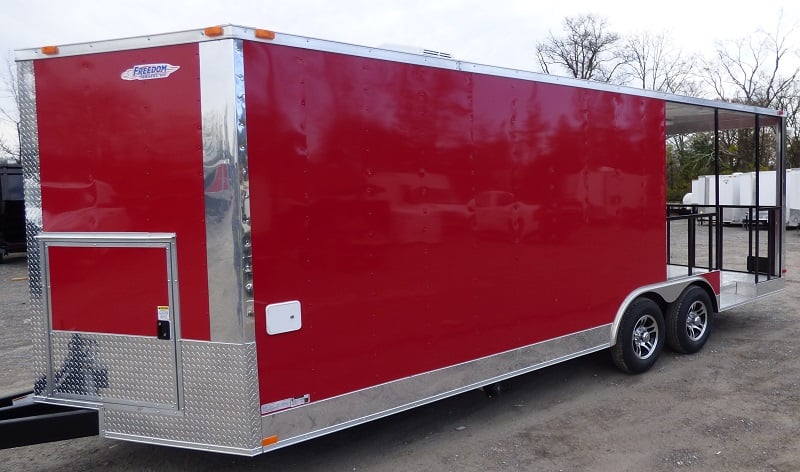 8.5' x 22' Concession Food Trailer Red Catering Event