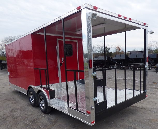 8.5' x 22' Concession Food Trailer Red Catering Event