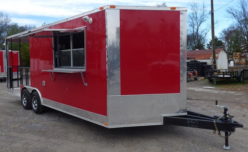 8.5' x 22' Concession Food Trailer Red Catering Event