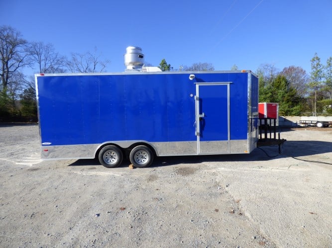 8.5' x 20' Cobalt Blue Catering Event Concession Food Trailer