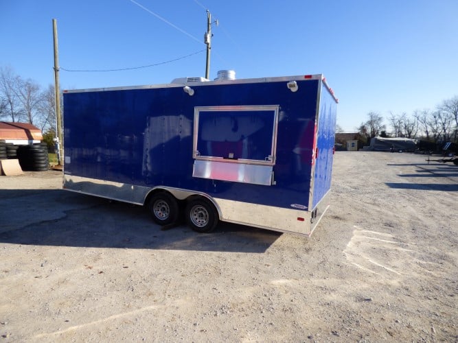 8.5' x 20' Cobalt Blue Catering Event Concession Food Trailer