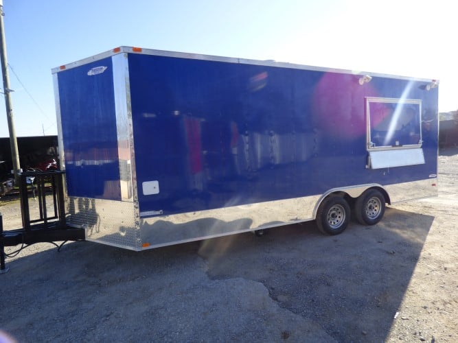 8.5' x 20' Cobalt Blue Catering Event Concession Food Trailer