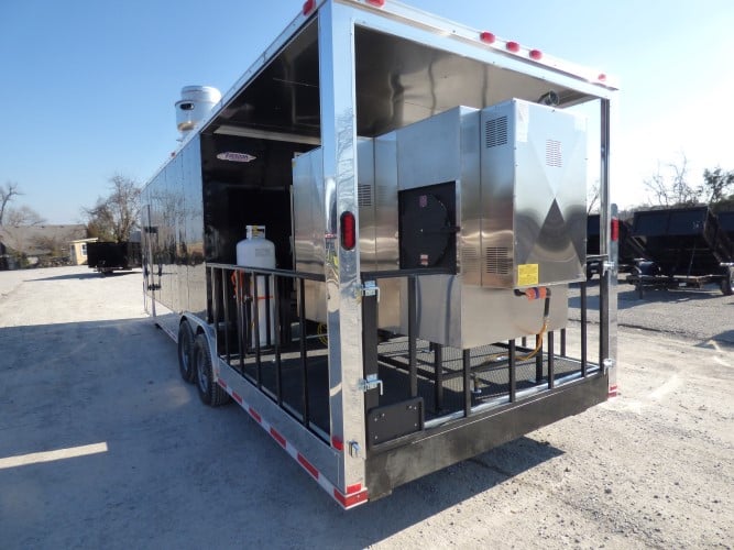 8.5' x 28' Black Catering Event Concession Food Trailer