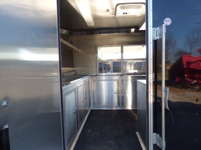 8.5' x 28' Black Catering Event Concession Food Trailer