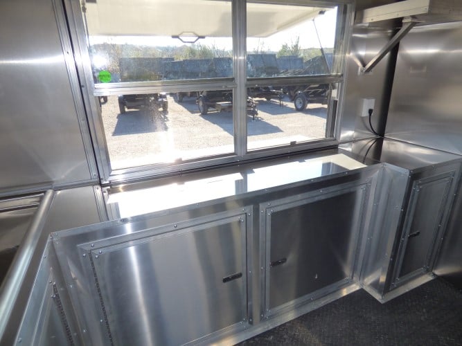 8.5' x 28' Black Catering Event Concession Food Trailer