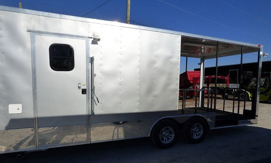 8.5' x 24' Concession Food Trailer Silver Frost BBQ Event Catering