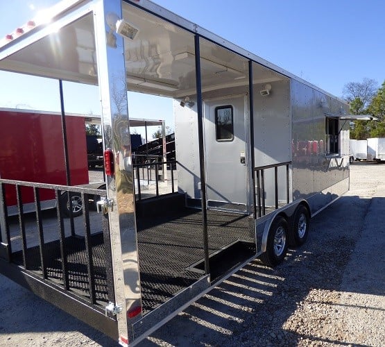 8.5' x 24' Concession Food Trailer Silver Frost BBQ Event Catering