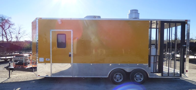 8.5' x 22' Yellow Concession Food Trailer