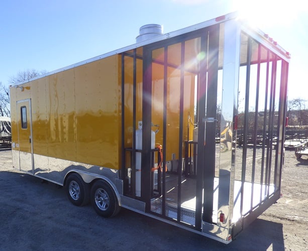 8.5' x 22' Yellow Concession Food Trailer