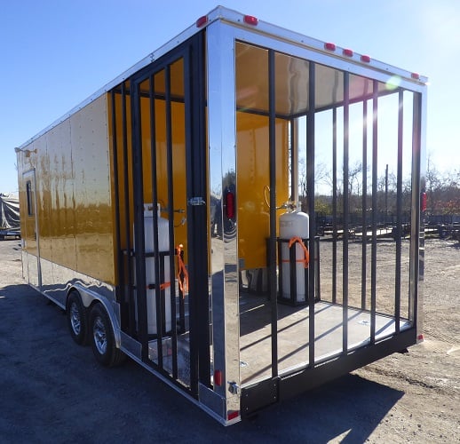 8.5' x 22' Yellow Concession Food Trailer With Appliances