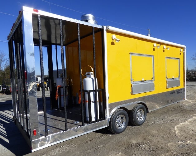 8.5' x 22' Yellow Concession Food Trailer