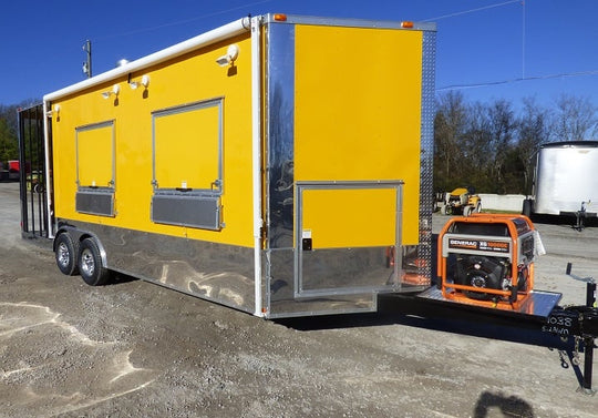 8.5' x 22' Yellow Concession Food Trailer