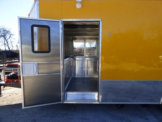 8.5' x 22' Yellow Concession Food Trailer