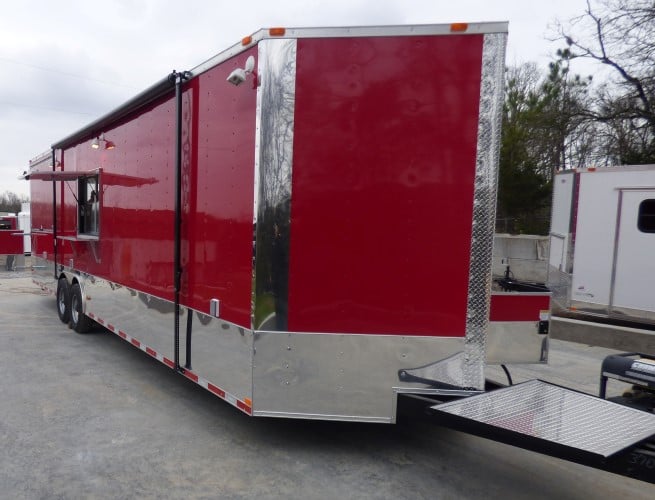 8.5' x 30' Concession Food Trailer Red BBQ Event Catering