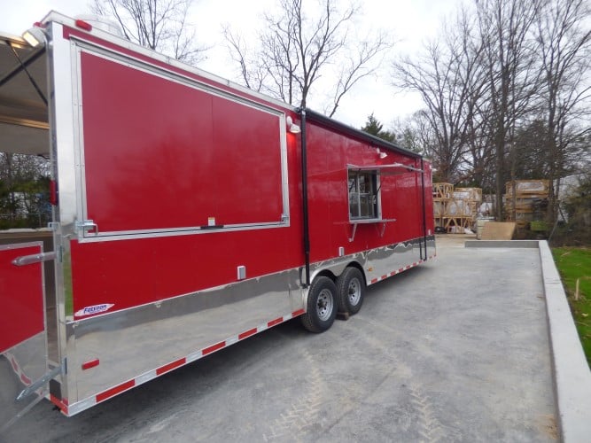 8.5' x 30' Concession Food Trailer Red BBQ Event Catering