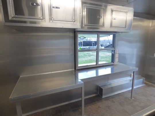 8.5' x 30' Concession Food Trailer Red BBQ Event Catering