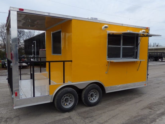 8.5' x 16' Concession Food Trailer Yellow Event Catering