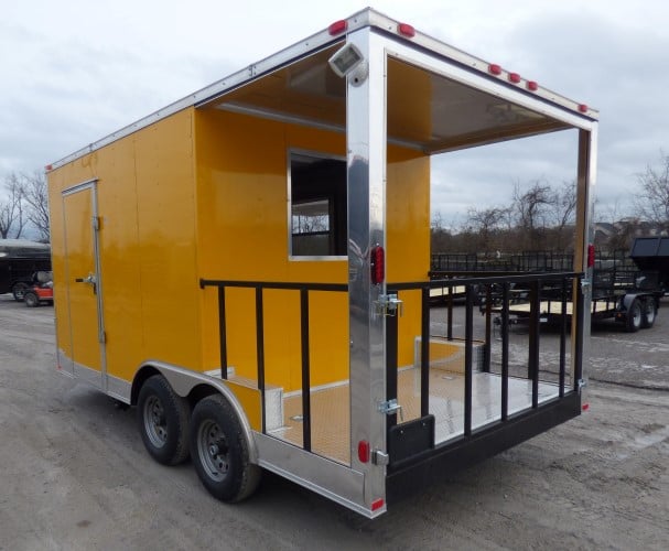 8.5' x 16' Concession Food Trailer Yellow Event Catering