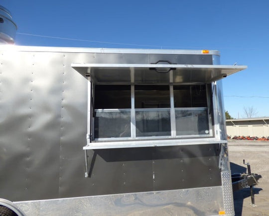 8.5' x 20' Concession Food Trailer Charcoal Grey Event Catering