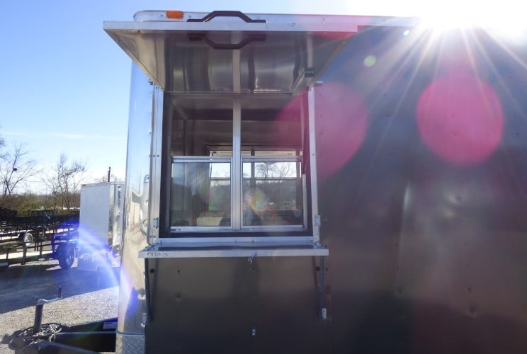 8.5' x 20' Concession Food Trailer Charcoal Grey Event Catering